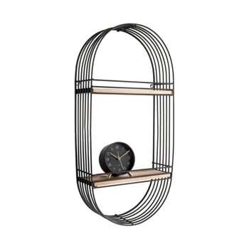 Etajeră de perete pt living oval, negru