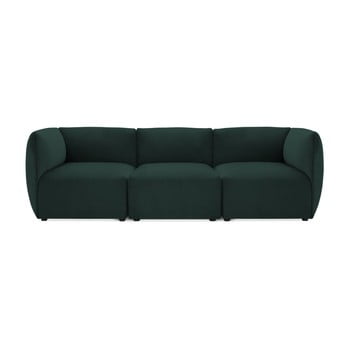 Canapea modulară cu 3 locuri vivonita velvet cube, verde închis