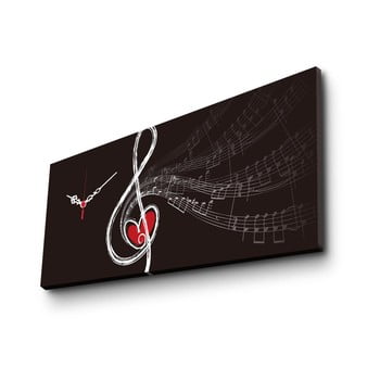 Ceas decorativ pentru perete houslový klíč, 30 x 70 cm