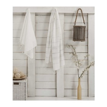 Set 2 prosoape hammam sultan, alb