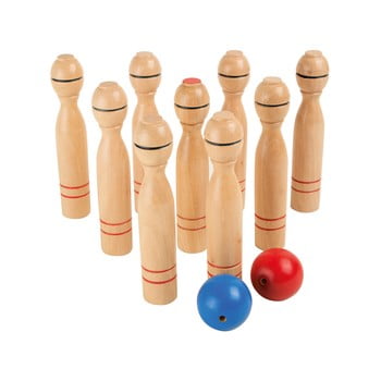 Set bowling din lemn pentru copii legler skittles