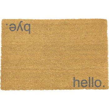 Covoraș intrare artsy doormats hello bye, 40 x 60 cm , gri