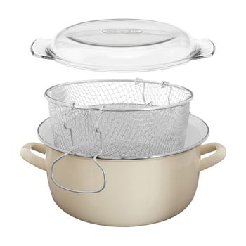 Tigaie adâncă pentru prăjit premier housewares, 5 l, bej