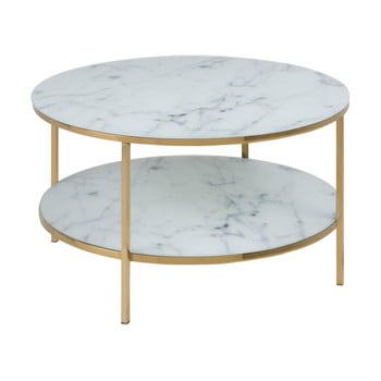 Masă cafea cu blat din sticlă actona alisma, ⌀ 80 cm