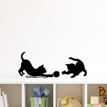 Autocolant ambiance cats playing with the ball