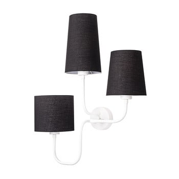 Aplică metalică cu abajur negru opviq lights eleni, alb