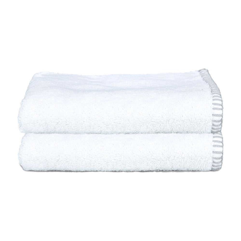Sada 2 ručníků Whyte 50x90 cm, bílá/šedá