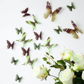 Set 18 autocolante 3d ambiance butterflies, verde