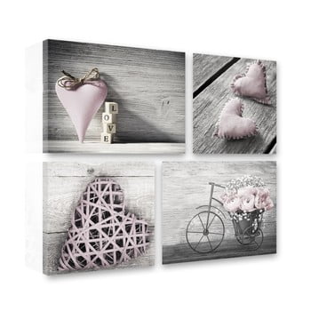 Tablou din 4 piese styler styler shabby, 67 x 74 cm