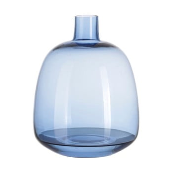 Vază din sticlă A Simple Mess Aege, înălțime 22 cm, albastru