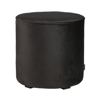 Puf din catifea woood sara, ⌀ 46 cm, negru