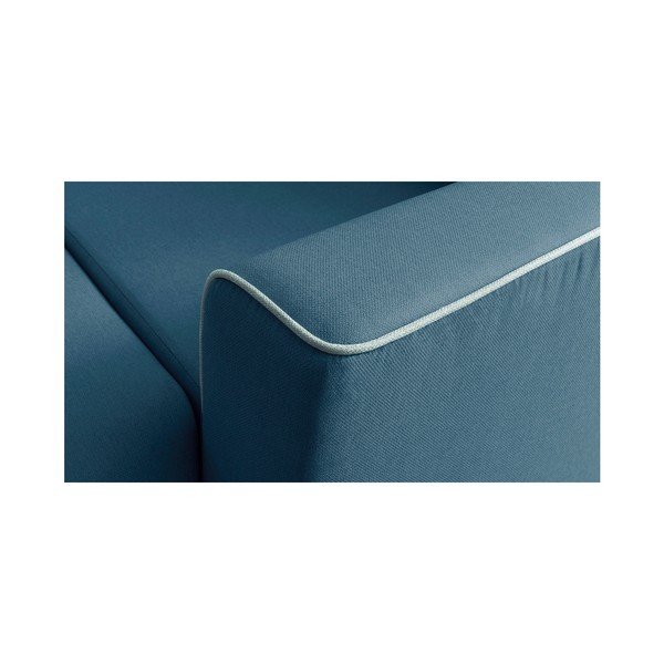 Námořnicky modrá rohová rozkládací pohovka s lenoškou Bobochic Paris Panoramique XXL Mola, pravý roh