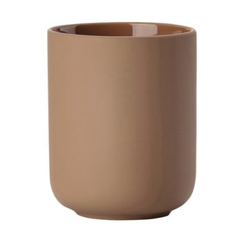 Pahar din ceramică pentru periuțele de dinți zone ume amber, maro ambră