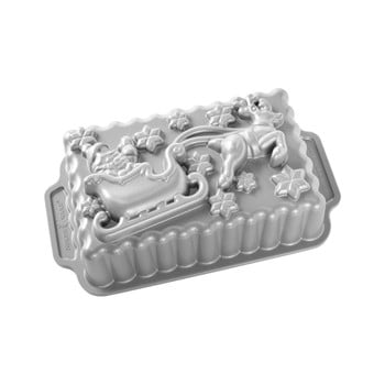 Formă pentru copt sania lui mos craciun nordic ware, 1,4 l, argintiu
