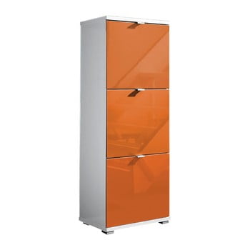 Pantofar cu sertare germania colorado, înălțime 132 cm, alb - portocaliu