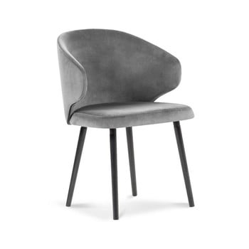 Scaun cu înveliș de catifea windsor & co sofas nemesis, gri