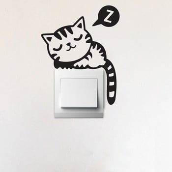 Autocolant decorativ de perete cat, 17 cm