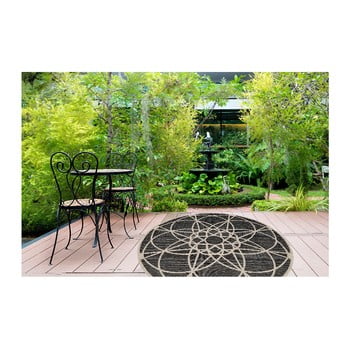 Covor foarte rezistent floorita tondo black, ⌀ 194 cm