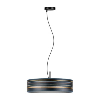 Lustră cu abajur din furnir natural bulb attack ocho, albastru închis