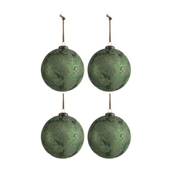 Set 4 globuri pentru Crăciun J-Line Antique, ø 12 cm, verde imagine