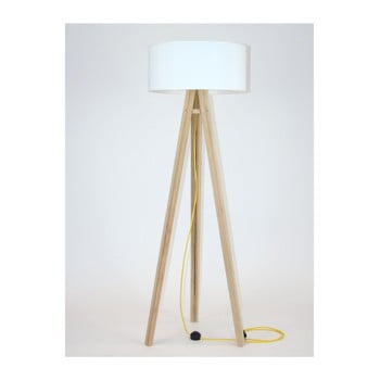 Lampadar cu abajur alb și cablu galben ragaba wanda