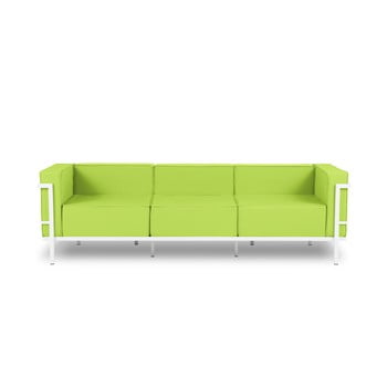 Canapea cu 3 locuri adecvată pentru exterior Calme Jardin Cannes, verde lime - alb