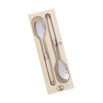 Set 2 linguri din inox pentru salată Jean Dubost Ivory