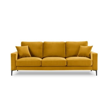 Canapea cu tapițerie din catifea kooko home harmony, 220 cm, galben