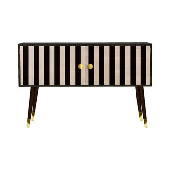 Comodă din lemn masiv de pin velvet atelier au cafe golden black strips