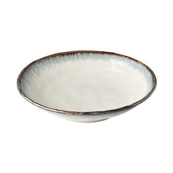 Farfurie adâncă din ceramică mij aurora, ø 24 cm, alb