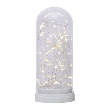 Decorațiune luminoasă cu led best season glass dome, înălțime 25 cm, alb