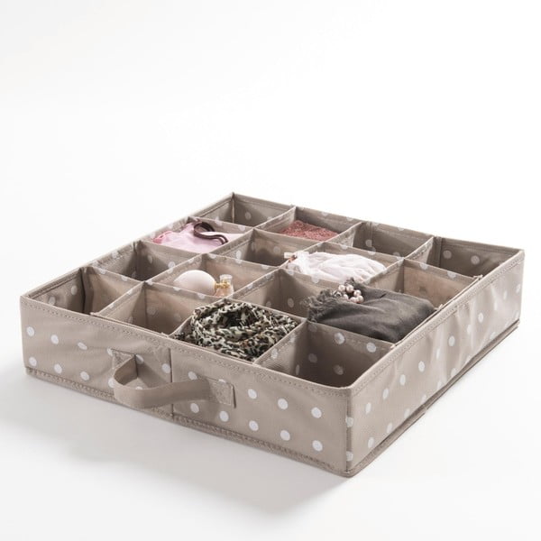 Béžový organizér do zásuvky s 16 přihrádkami Compactor Dots