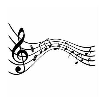 Autocolant din vinil pentru perete melodie, 86 x 52 cm