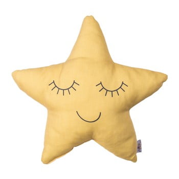Pernă din amestec de bumbac pentru copii apolena pillow toy star, 35 x 35 cm, galben