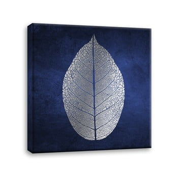 Tablou styler canvas silver uno white leaf, 60 x 60 cm
