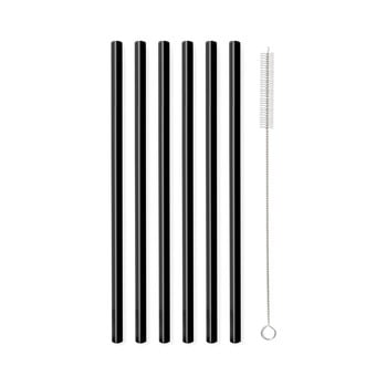 Set 6 paie din sticlă vialli design, lungime 20 cm, negru