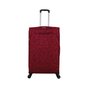 Troler cu 4 roți lulucastagnette teddy bear, 71 l, roz fucsia