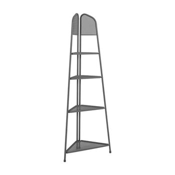 Etajeră metalică pe colț pentru balcon addu mwh, înălțime 180 cm, gri închis