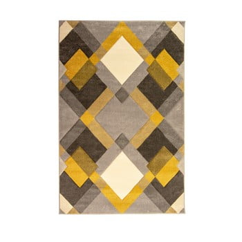 Covor flair rugs nimbus ochre, 160 x 230 cm, gri-galben