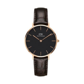Ceas de damă daniel wellington petite york, ⌀ 32 mm, negru-roz auriu