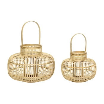 Set 2 felinar din bambus hübsch bamboo
