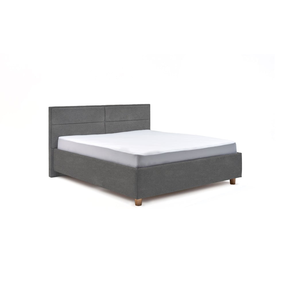 Světle šedá dvoulůžková postel s úložným prostorem ProSpánek Grace, 180 x 200 cm