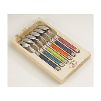 Set 6 lingurițe din inox, în cutie de lemn, london jean dubost london