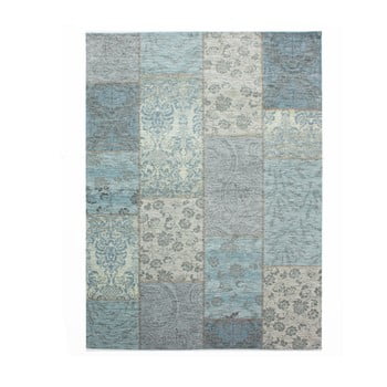 Covor flair rugs patchwork chenille duck egg, 155 x 230 cm, gri-albastru