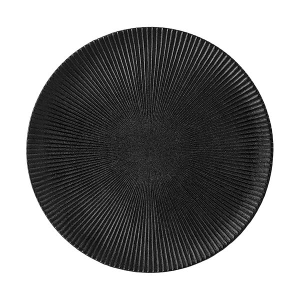 Černý talíř z kameniny Bloomingville Neri, ø 29 cm