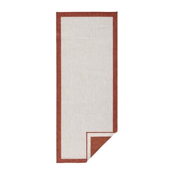 Covor reversibil bougari panama, 80 x 250 cm, roșu - crem