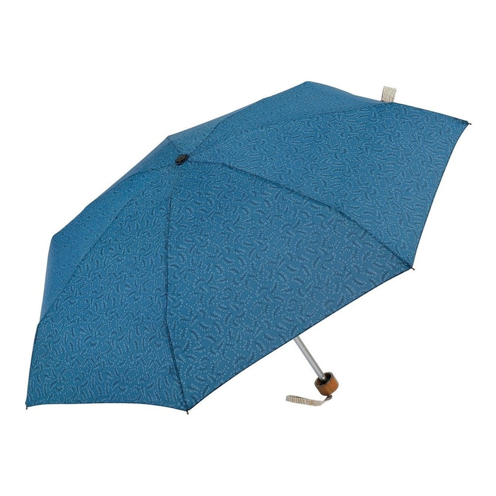 Modrý skládací deštník Ambiance Leaves, ⌀ 92 cm