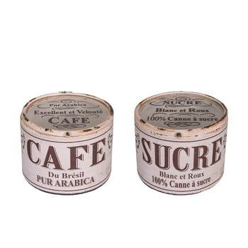 Set 2 recipiente antic line cafe sucre