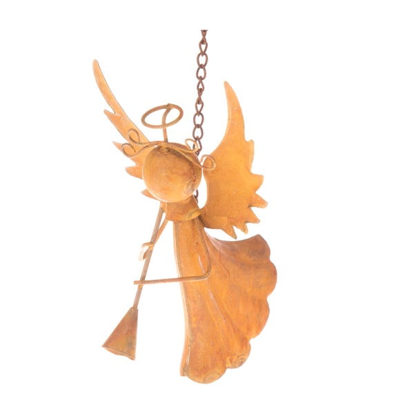 Závěsný oranžový kovový anděl Dakls, výška 10,5 cm
