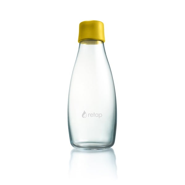 Tmavě žlutá skleněná lahev ReTap s doživotní zárukou, 500 ml